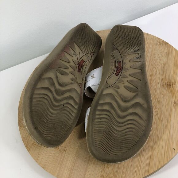 Earth Shoe Bradley White Leather Slingback elastic Straps Sz 10 Boho Summer Arch - Picture 7 of 8